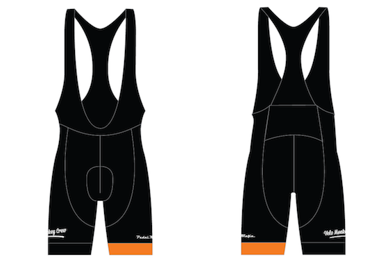 Velo Monkey Custom Orange Tech Bib (male)